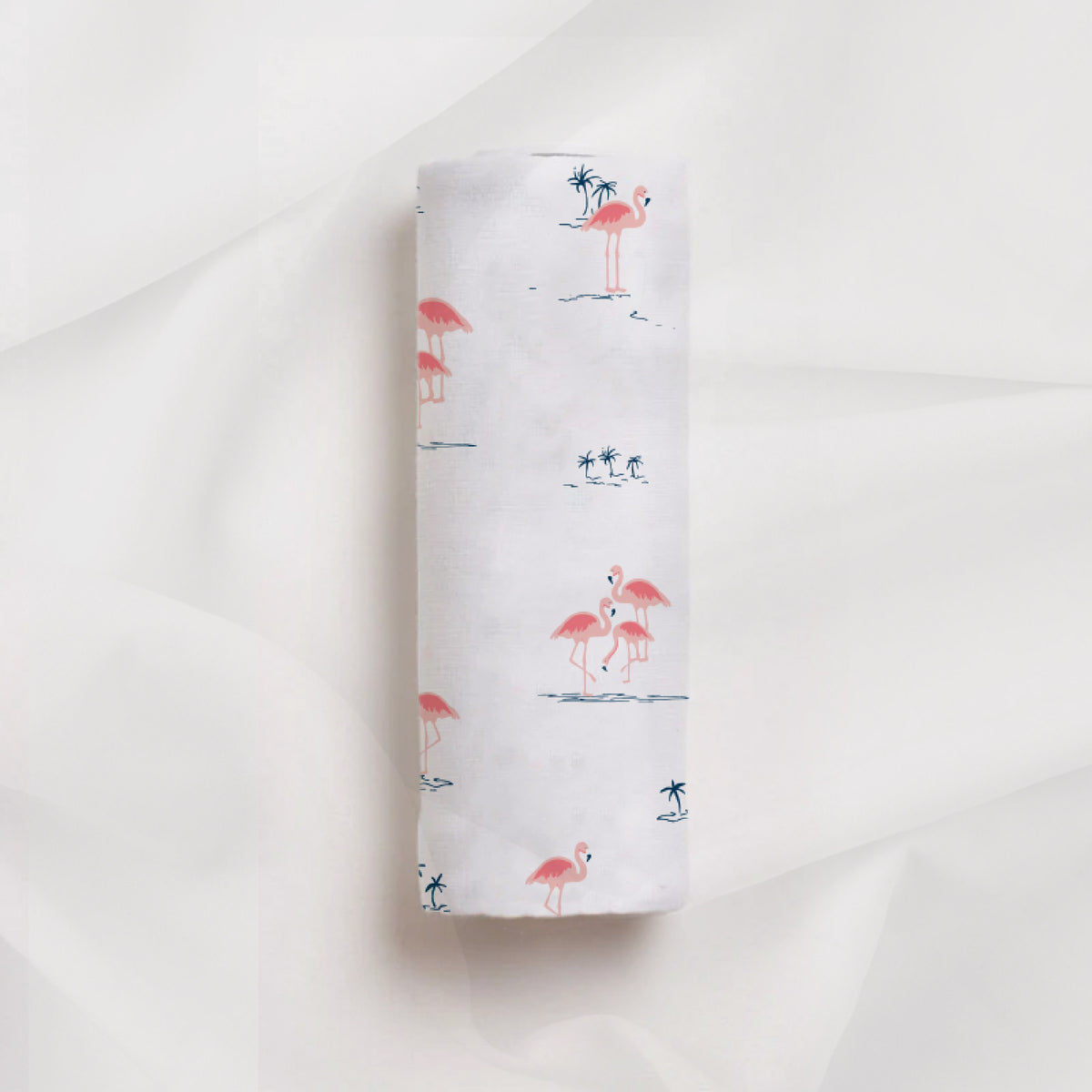 Fab Flamingo Organic Bamboo Baby Swaddle | 90 x 90 cm