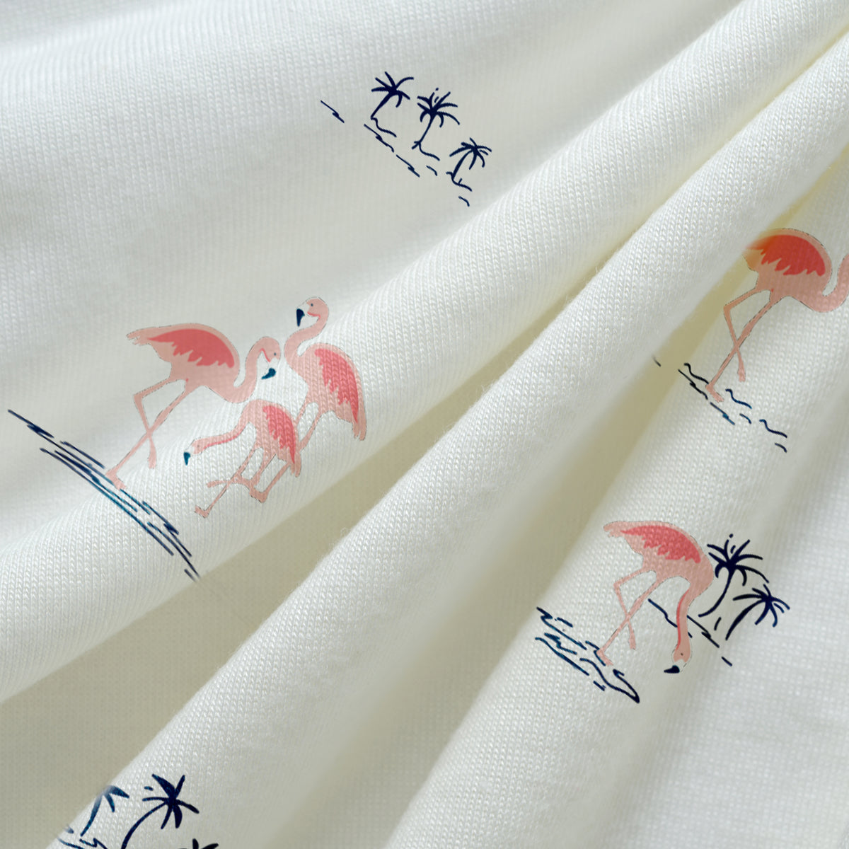 Fab Flamingo & Classic White Baby Swaddle Set | Pack Of 2 | 90 x 90 cm