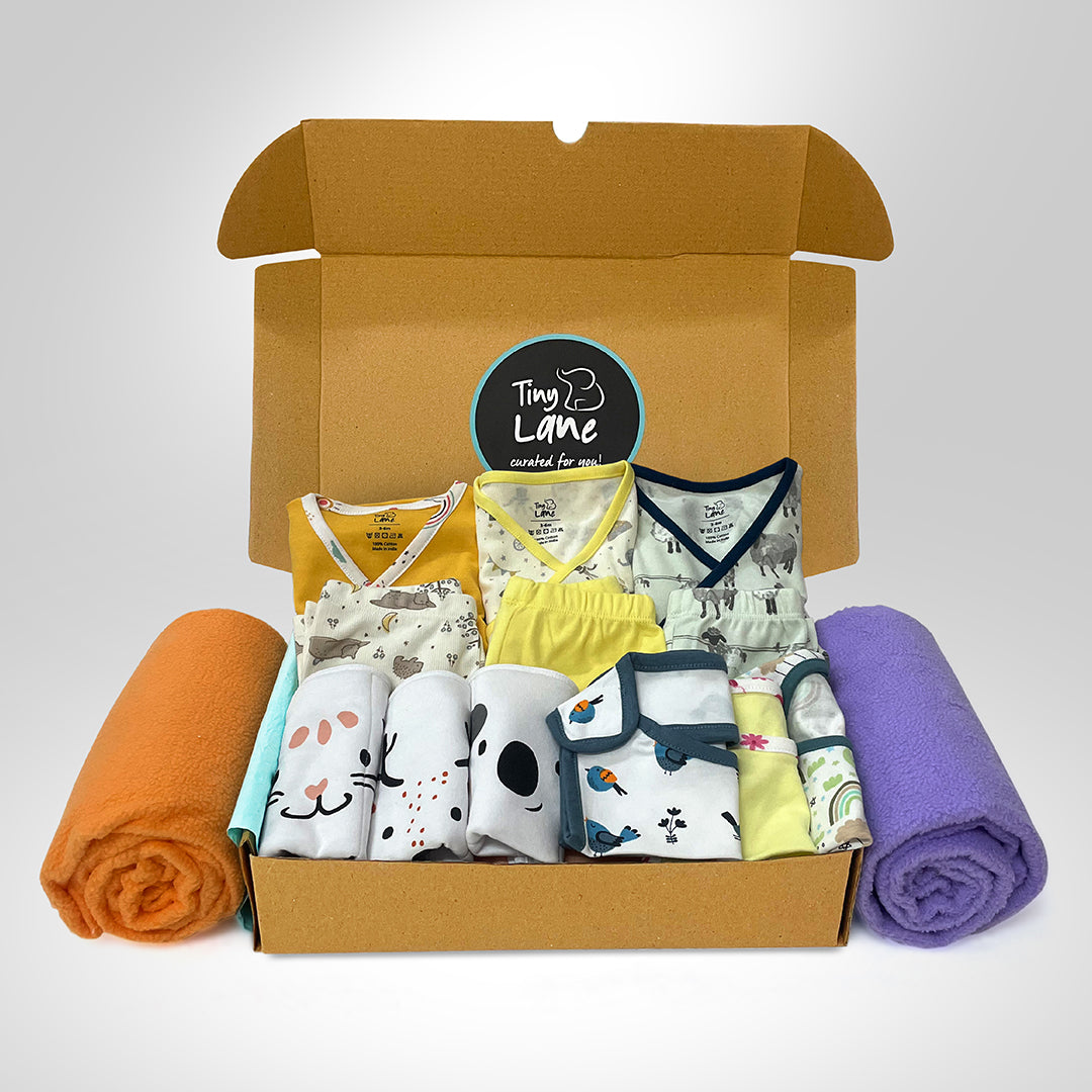 Baby Gift Set of 16 - Organic Newborn Essentials & Best Clothing Pack