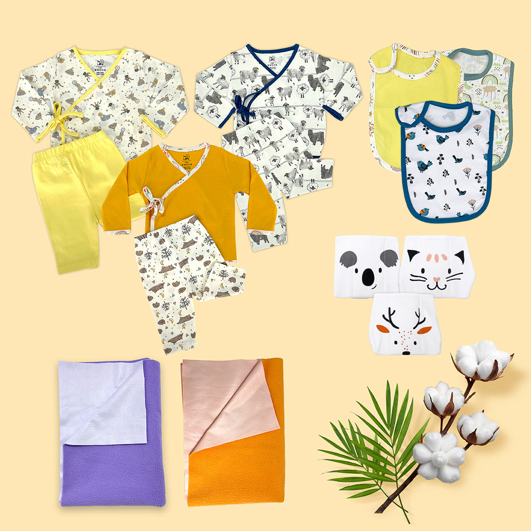 Baby Gift Set of 16 - Organic Newborn Essentials & Best Clothing Pack