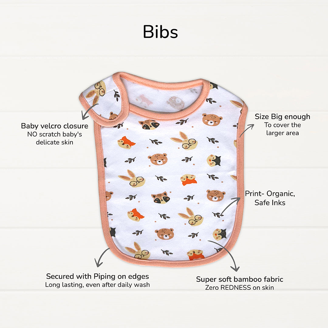 Neonatal Essentials - (set of 7)  variant  2: Onesie - 1 Animal face + 2 Nappy +1 Animal CBM +1 animal bib+ Purple Dry ma