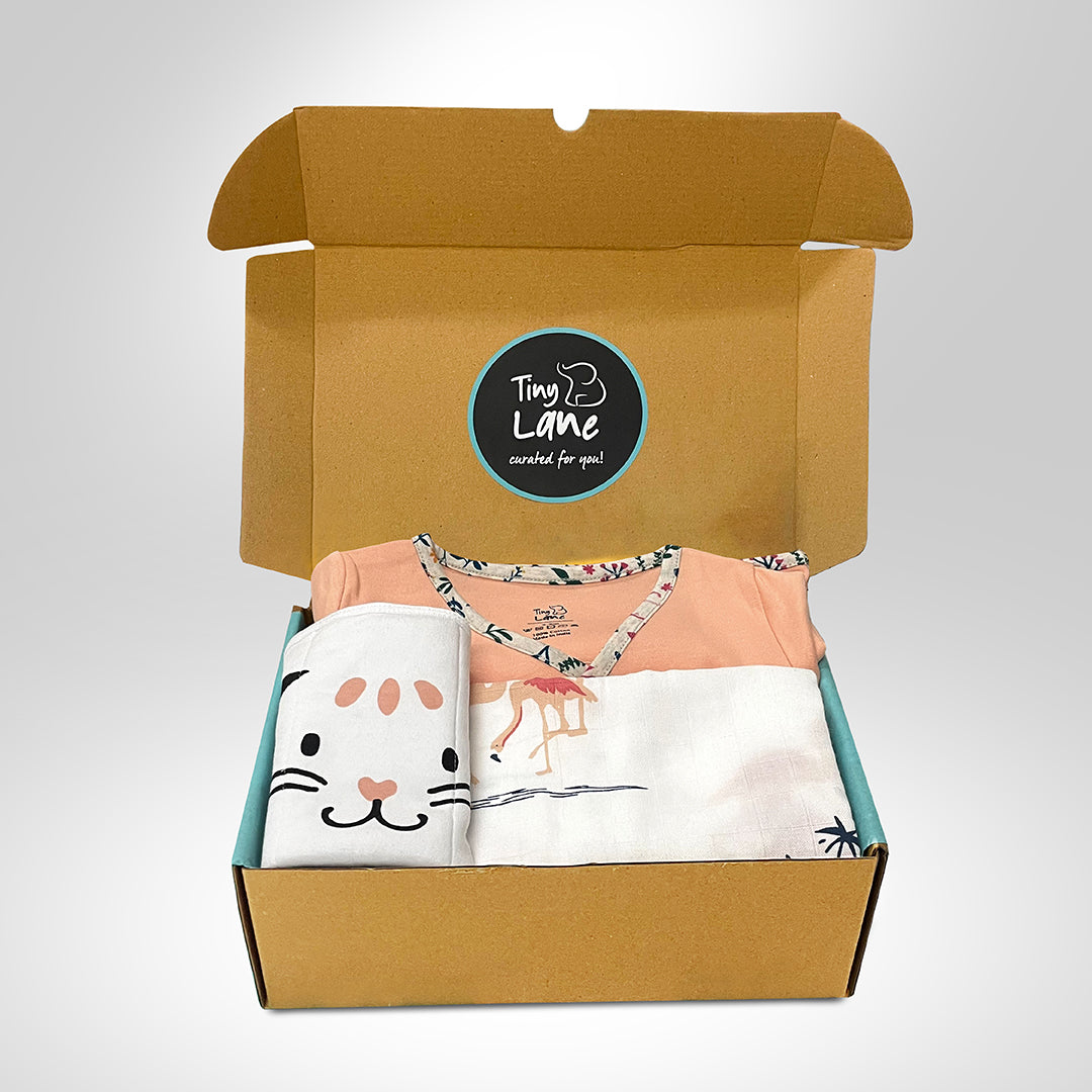 Trio Pretty Gift Set 2 - Swaddles+Jhabla+Nappy