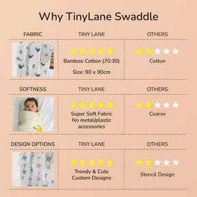 Bird+Duck+Flamingo Baby Swaddle Set | Pack Of 3 | 90 X 90 cm