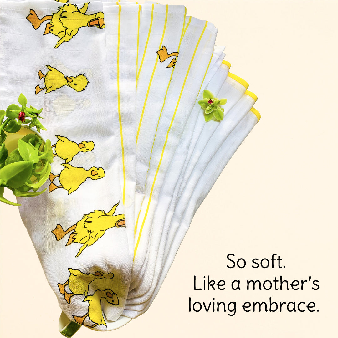 Bird+Duck+Flamingo Baby Swaddle Set | Pack Of 3 | 90 X 90 cm