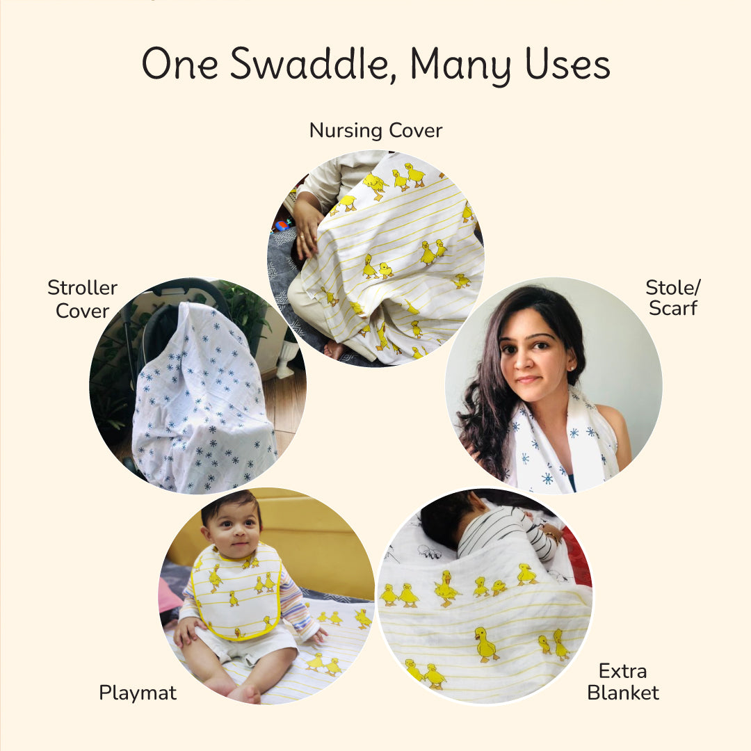 Savana Bamboo Swaddle Set | Pack Of 3  | 90 x 90 cm