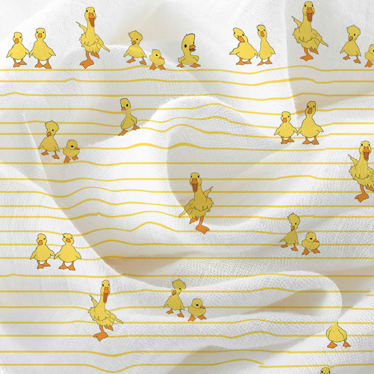 Dancing Duck & Classic White Baby Swaddle Set | Pack Of 2  | 90 x 90 cm