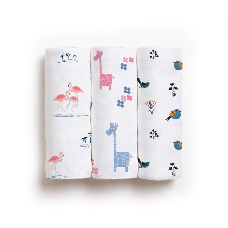 Savana Bamboo Swaddle Set | Pack Of 3  | 90 x 90 cm